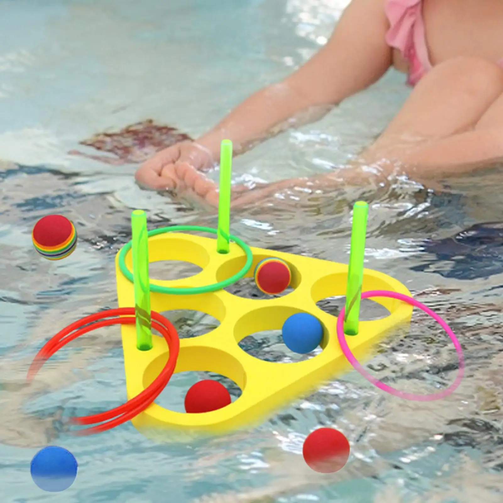Schwimmbad-Ring-Wurfspiele, schwimmender Schaumstoff, dreieckig, Wurf, Wassersport, Spielaktivitäten mit Bällen, verbessern motorische Fähigkeiten