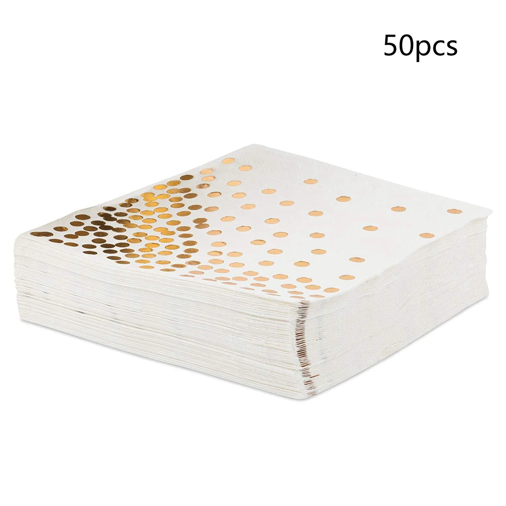 Gold Dot Cocktailservietten (100er-Pack) 3-lagige Papierservietten mit Goldfolien-Polka-Dots, perfekt für die Geburtstagsfeier