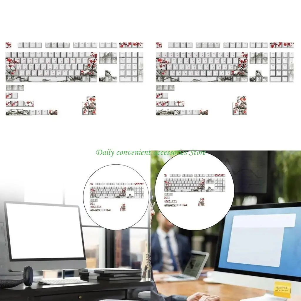 

97QB Механические колпачки для клавиш с подсветкой, 129 клавиш PBT, русский, корейский, японский, английский