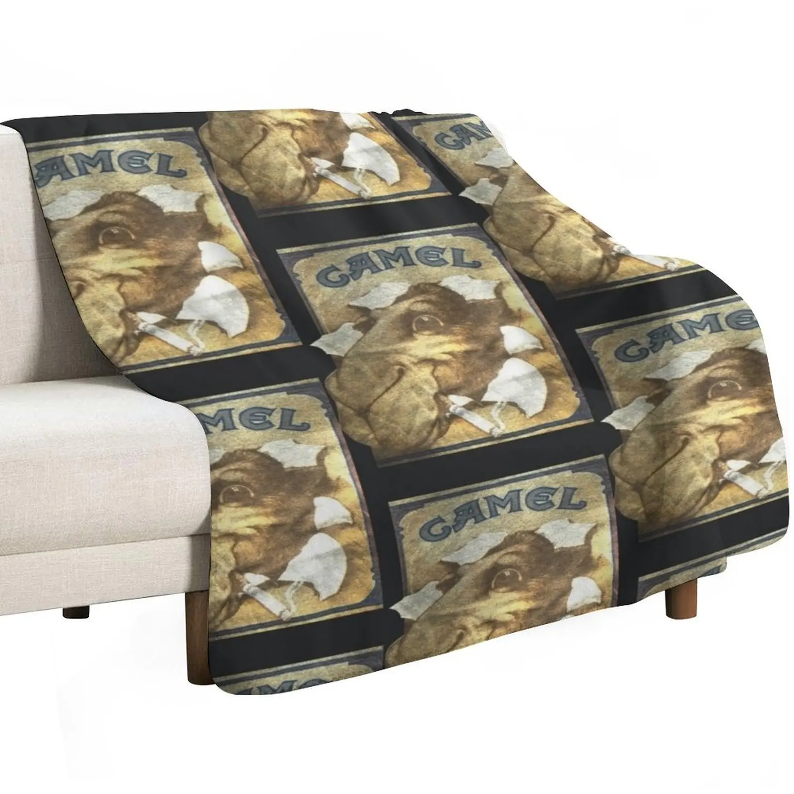 80s Camel Cigarettes Clasic Vintage Joe Camel Throw Blanket Luxurious Soft Fuzzy Blanket for Sofa Bed
