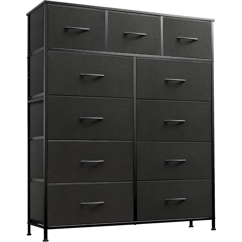 

Tall Dresser for Bedroom, Fabric Dresser Storage Tower, Dresser & Chest of Drawers Organizer Unit with 11 Drawers