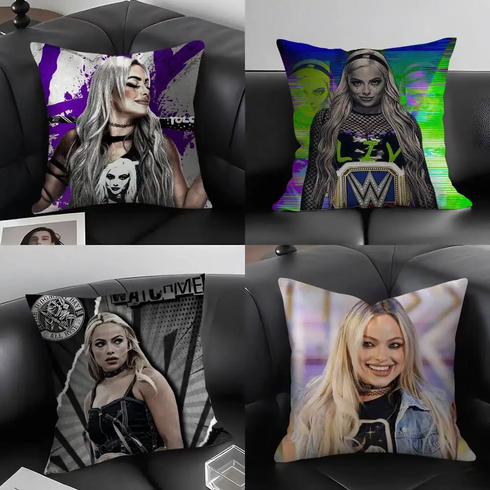 

L-Liv M-Morgan Pillow Case Home Dorm Chair Back Short Plush Double-sided Printing Office Nap Time Cushion Cover