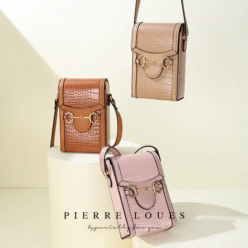 Pierre Louis New Mobile Phone Bag Fashion Trend Single-Shoulder Messenger Bag Texture Universal Phone Bags Mini bags for women