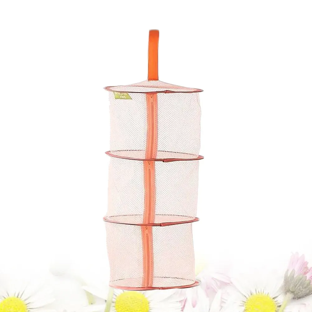 Windproof 3 Tier Underwear Drying Rack Bra Hanging Basket Foldable Ventilation Mesh Steel Frame for Apartment Dorm College