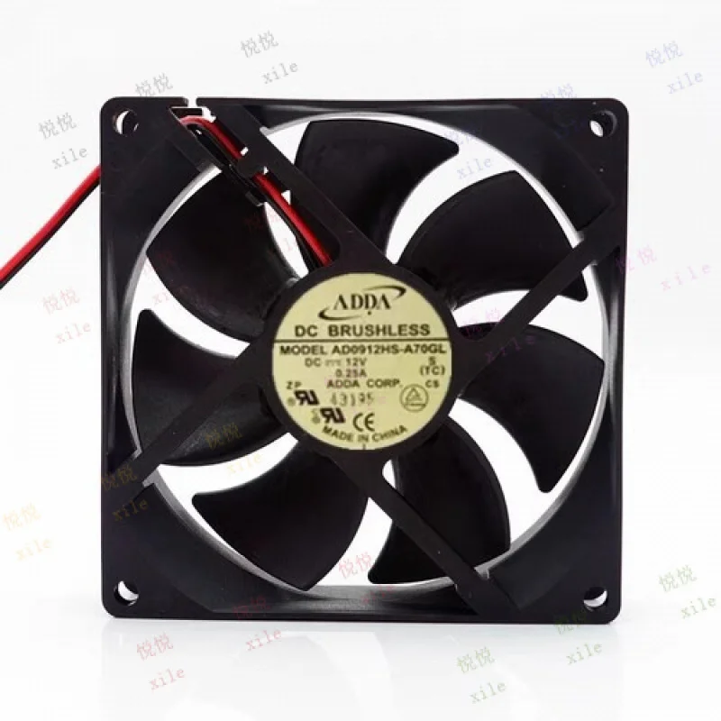 

L+ for ADDA AD0912HS-A70GL 9025 DC12V 0.25A 9CM 2-Wire Silent Cooling Fan