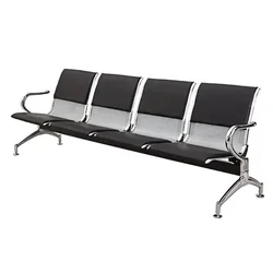 Hospital Clinic Airport Waiting Chair 2 3 4 5 Seat Bench Waiting Room Gang Seating Chair With PU Leather Cushion High Quality