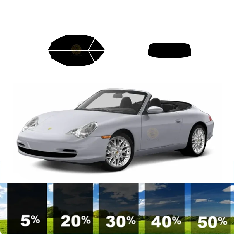 

precut Removable Window Tint Film 100% UVR 5%-70%VLT Heat Insulation Carbon ﻿For PORSCHE 911 CARRERA 2 DR CONVERTIBLE 1999-2004