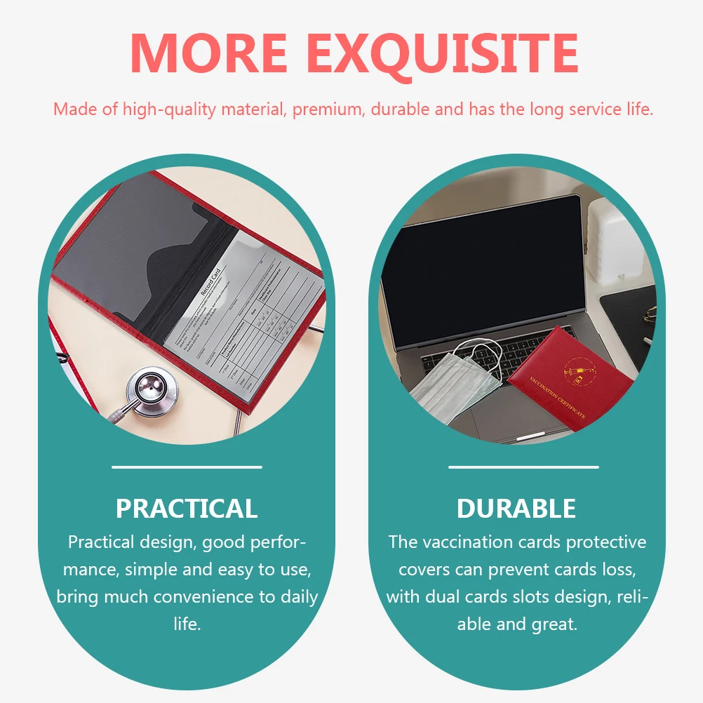 2 stücke Karte Halter Schutzhülle Immunisierung Abdeckung Dual Slots Pu Brieftasche Sichere Lagerung Praktisches Design Lange