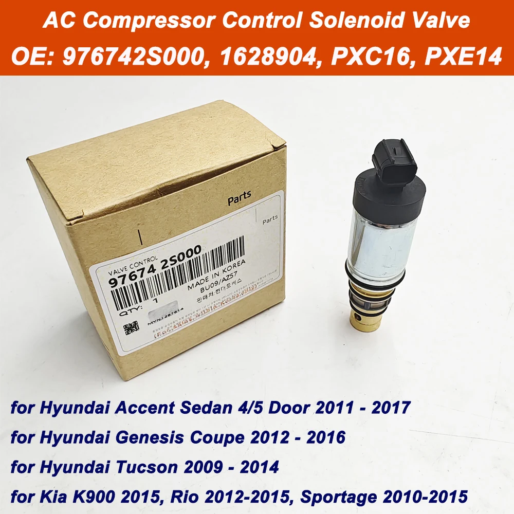 

PXE14 PXE16 97674 2S000 97674-2S000 976742S000 NEW A/C Compressor Control Valve Solenoid For 2009-2017 Opel Hyundai Kia K2 RIO
