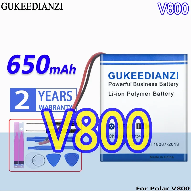 High Capacity GUKEEDIANZI Battery 502530 (2line) 650mAh For Polar V800 Sport Watch For Datakam G5 Real Rro