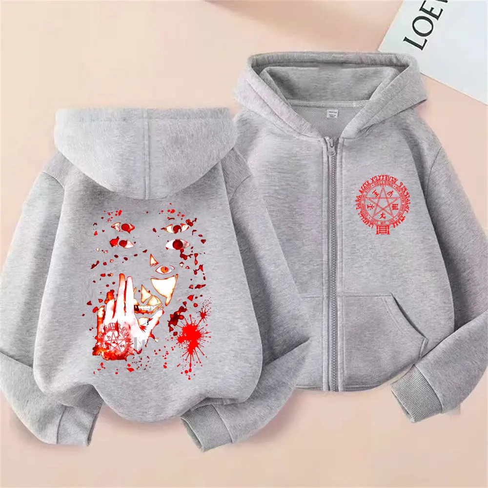 Anime Hellsing Abraham Van Helsing Vampire Alucard Face Graphic Zipper Hoodie Men Women Fashion Manga Oversized Zip Up Hoodies - view 5