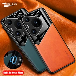 For Pura70 Pro Case Zroteve PU Leather Car Magnetic Hard PC Cover For Huawei Pura 70 P70 Ultra P60 P60Pro P70Pro Phone Cases