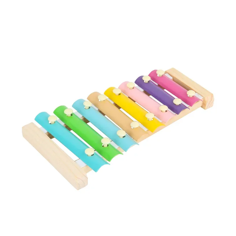 Xilófono Multicolor de madera, 8 tonos, instrumento Musical de madera, accesorios para bebés y niños