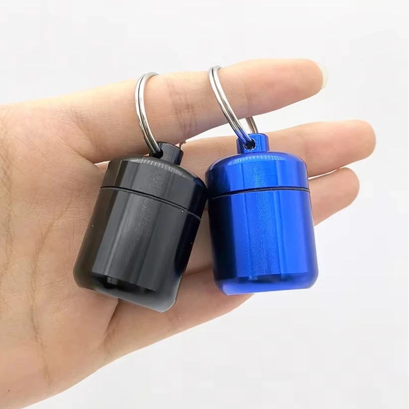 سبائك الألومنيوم حبة المفاتيح حامل صندوق حبوب صغير علبة حبوب منع الحمل مقاوم للماء منظم حبوب Stonego المحمولة حامل حبوب المفاتيح #1