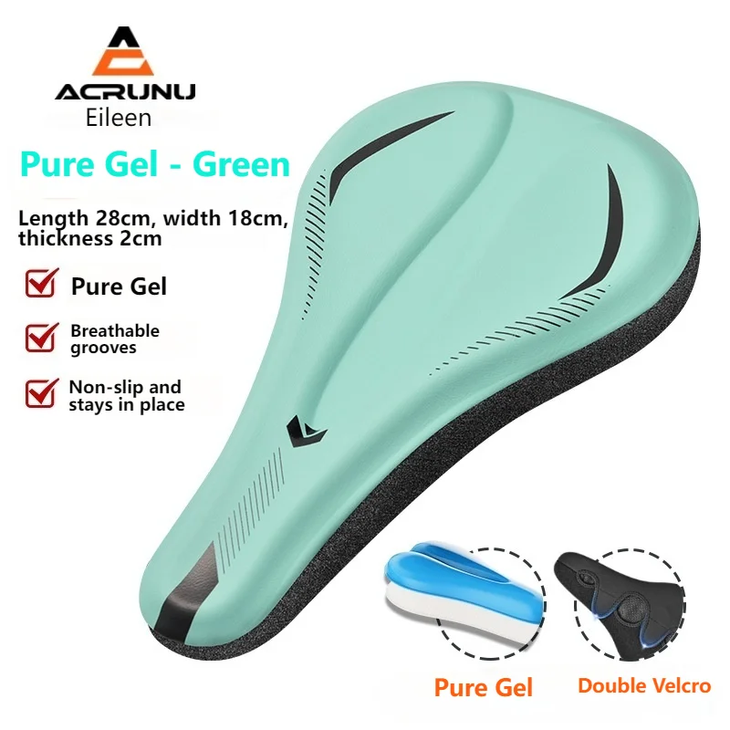 

ACRUNU Waterproof Soft Gel Bike Saddle Cover Non-Slip Shock Absorption Bicycle Cushion Cover PU Leather 3D Thicken Seat Cover