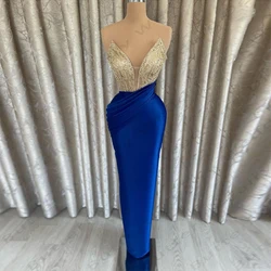 2024 Sexy Sleeveless Women's Mermaid Evening Dresses Simple Princess Prom Gowns Fashion Celebrity Cocktail Party Dress Robes De