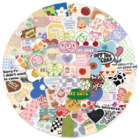 90PCS Cute Flower Bear Theme Stickers Decoration Kawaii Stickers Self-adhesive Scrapbooking Stickers for Laptop Planners
