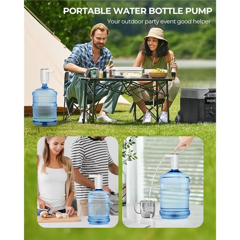 Pompe à bouteille d'eau AC39, pompe distributrice d'eau électrique Portable pour bouteilles de 5 gallons, chargement USB, pour la maison, la cuisine, la salle de Camping
