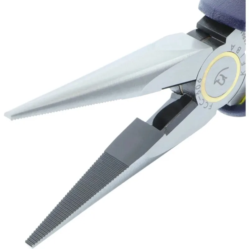 KEIBA FCC-306 150mm High-Grade Long Nose Pliers - Maruto Lloy Steel, Bullet Metal Hinge, Double-Color Grip for Electricians