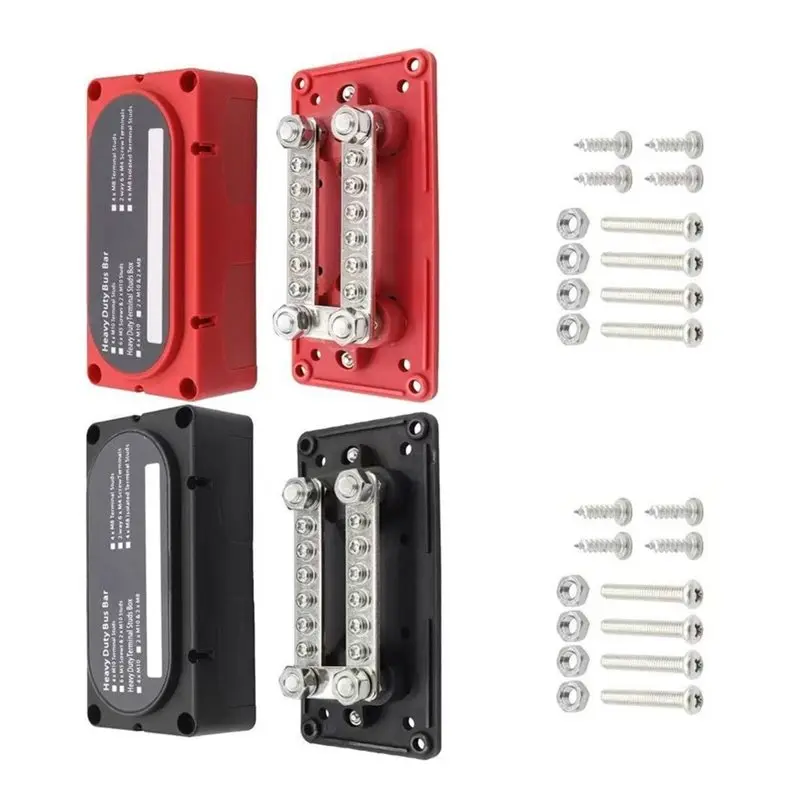 Hot Sale-150A Heavy-Duty Bus Bar 48V Terminal Junction Block Positive Negative Busbar For RV Boat Solar Battery System