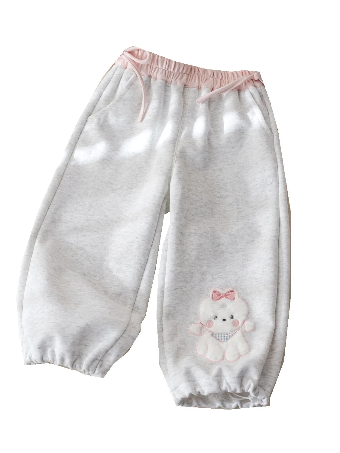 Dziewczęce spodnie sportowe na wiosnę i jesień, luźne, codzienne, z wiązaniem, kolorowe, proste nogawki, wysoki stan, długie spodnie dla dzieci.