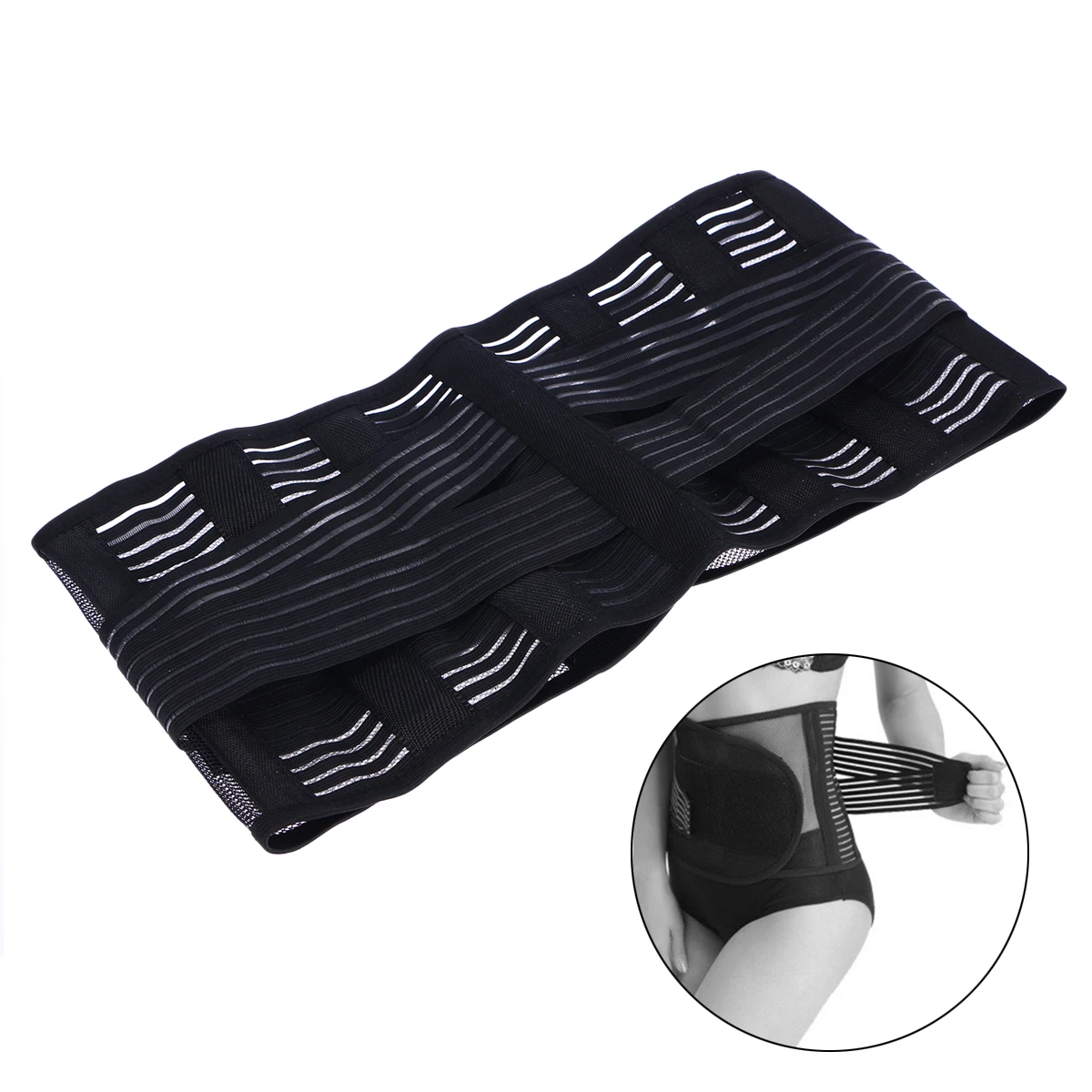 

Waist Slimmer Belt Breathable Materials Self Adhesive Tape 4 Steel Boards Abdominal Compression Lumbar Support Health Care