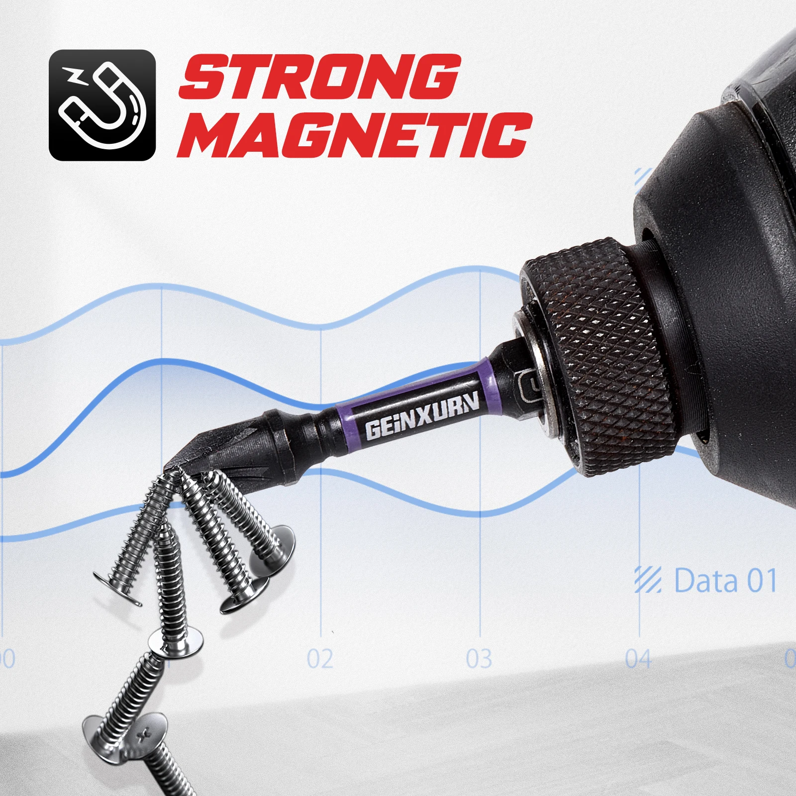 Geinxurn Impact  Pozidriv  Screwdriver Bits Set(PZ1/2/3), 2'' Magnetic S2 Steel Bits Set and Impact Bit Holder with Color Coded