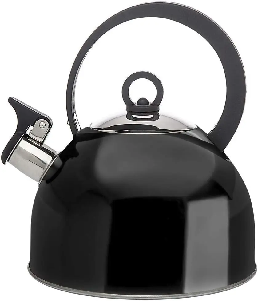 

Studio Hot Water Tea Kettle, Stainless Steel Tea Pot with Whistle, Stovetop Teakettle - 2.5L, Black