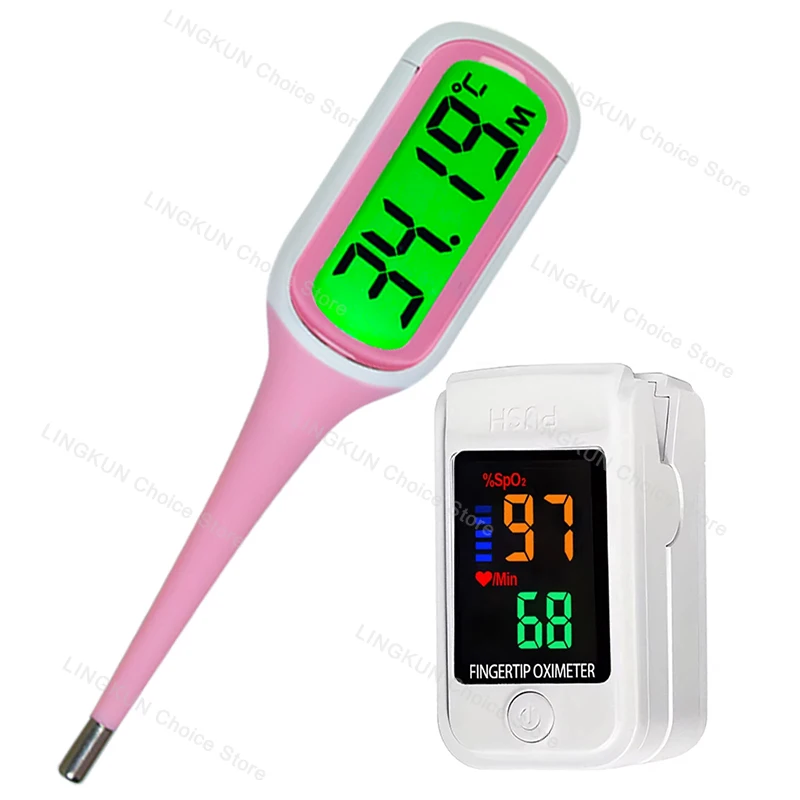 

Silicone Fast 9S Thermometer for Fever Digital Infrared Basal Body Thermometer Oral Armpit Rectal Temperature LED Display