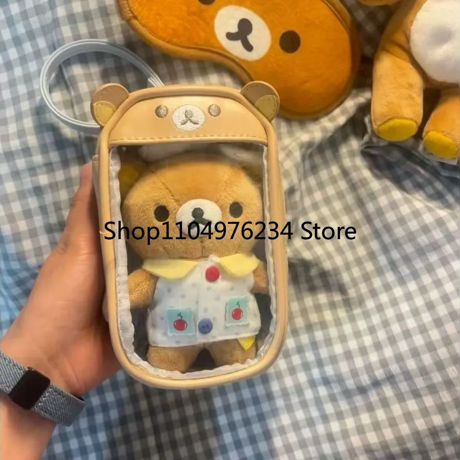 Rilakkuma Korilakkuma حقيبة صغيرة مفتاح سلسلة زوجين أنيمي الاسترخاء الدب بولي محفظة نسائية للعملات المعدنية قلادة تخزين المجوهرات مفتاح المحفظة الاطفال هدية