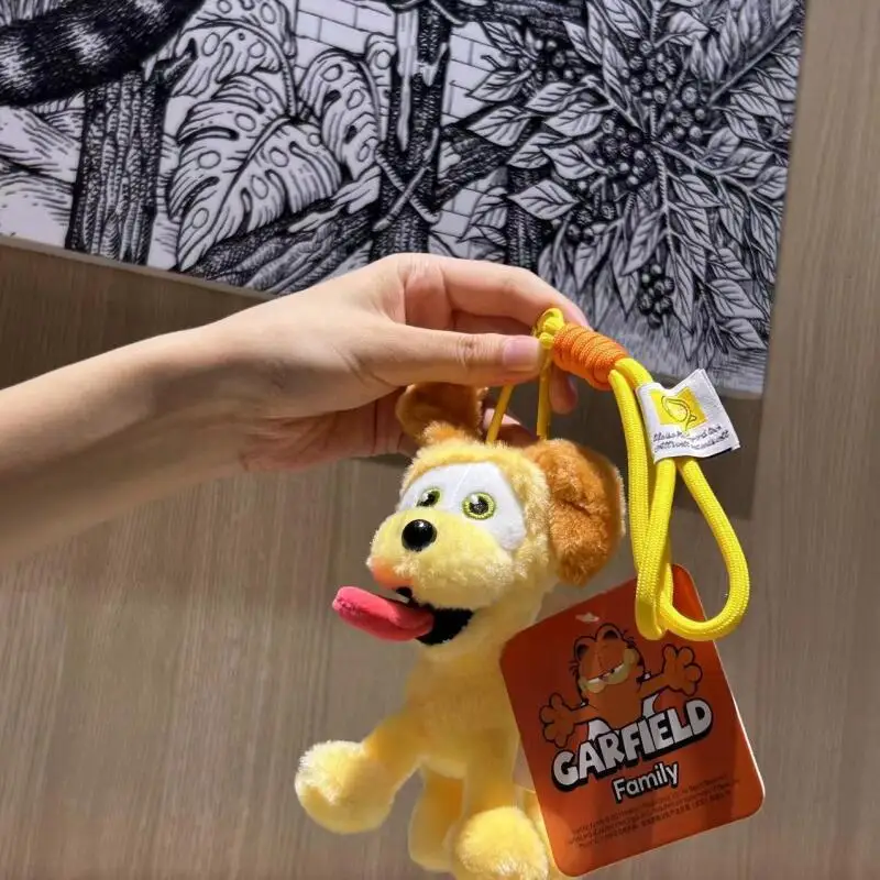 漫画ガーフィールドアニメオーディーかわいい子犬人形ぬいぐるみキーホルダーかわいいバックパックジッパーペンダント男の子と女の子への誕生日プレゼント