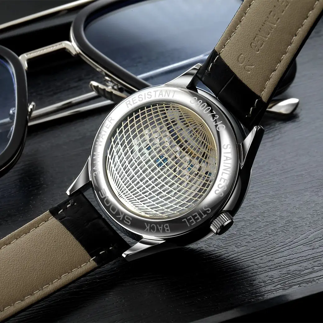Skone oito cavalos moda masculina relógios mecânicos negócios relógio de pulso automático aço inoxidável luminoso designer novo