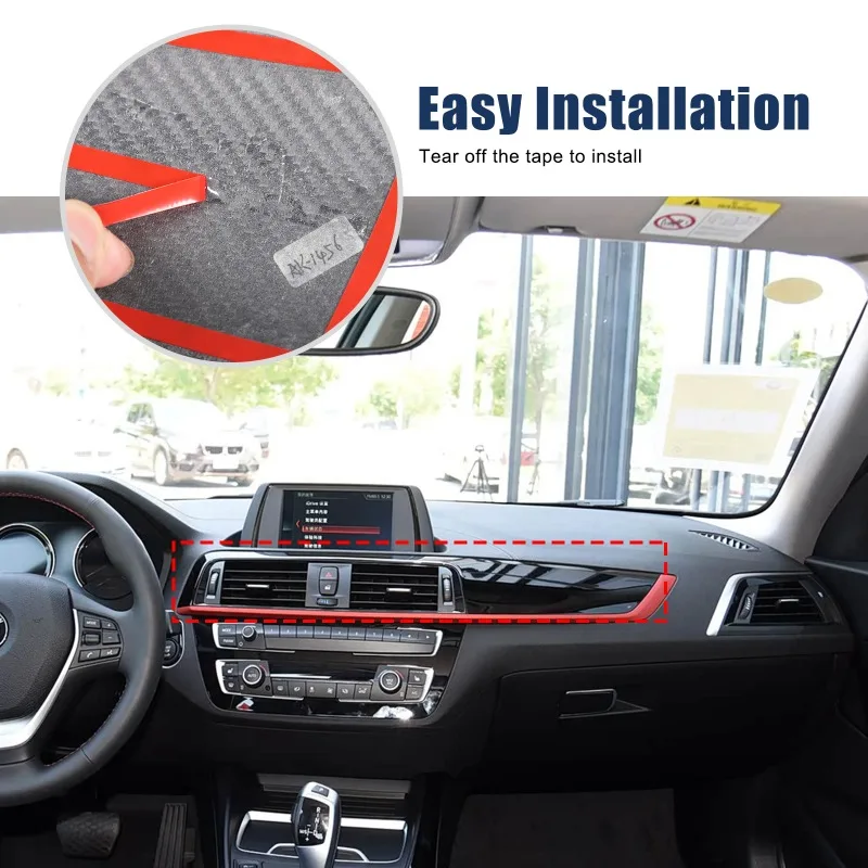 Tira de Panel embellecedor de consola central de fibra de carbono Real para BMW 2017-2019 importado 1/2 Series F20 F21 F22 F23 accesorios de coche