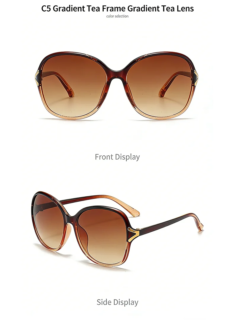 Neue modische High-End-Retro-Sonnenbrille mit Gesichtsverstärkung, kleiner UV-Schutz, der große Sonnenbrille für Damen 2605 fährt – Detail 13