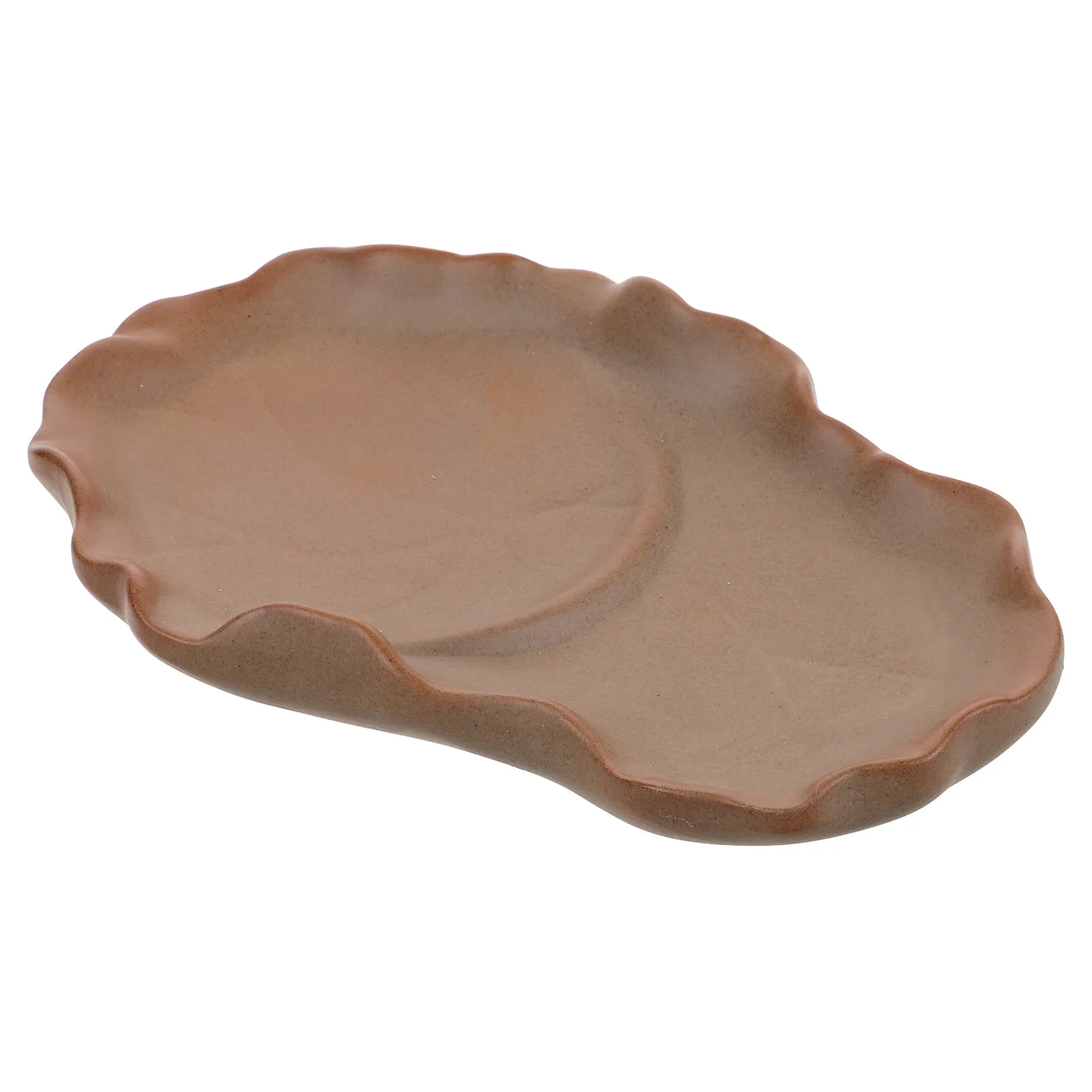 Heavy Duty Ceramic Flower Pot Tray Drainage Saucer for Indoor Outdoor Plants Non-Slip Water Catcher Soil Spill Protector Planter