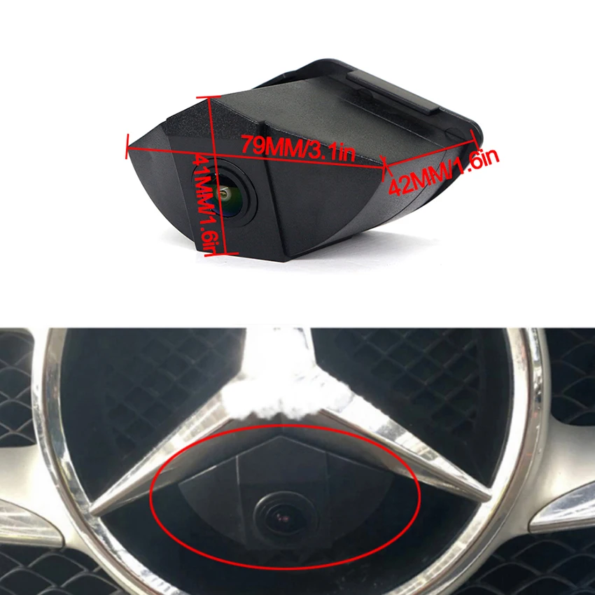 AHD 1080P Fisheye CCD Car Front View Parking Positive Logo Camera For Mercedes Benz W204 S204 X204 W166 GLK GLC GLE GLA ML Class