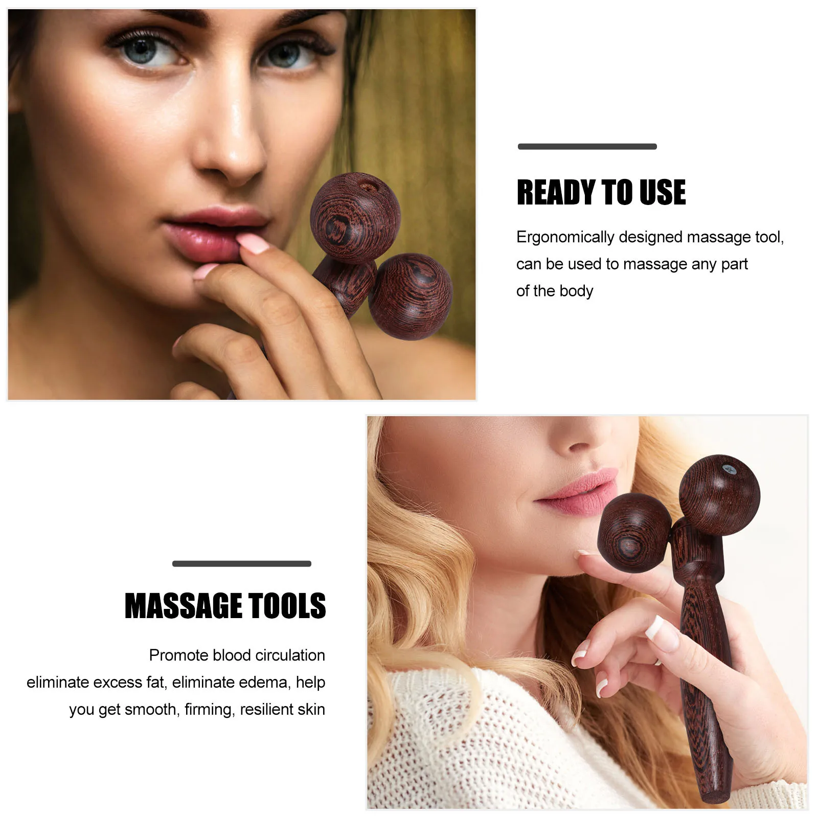

Wooden Face Massager Portable Ergonomic Compact Lifting Neck Slimming Tool for Face Body Blood Circulation Tightening Beauty