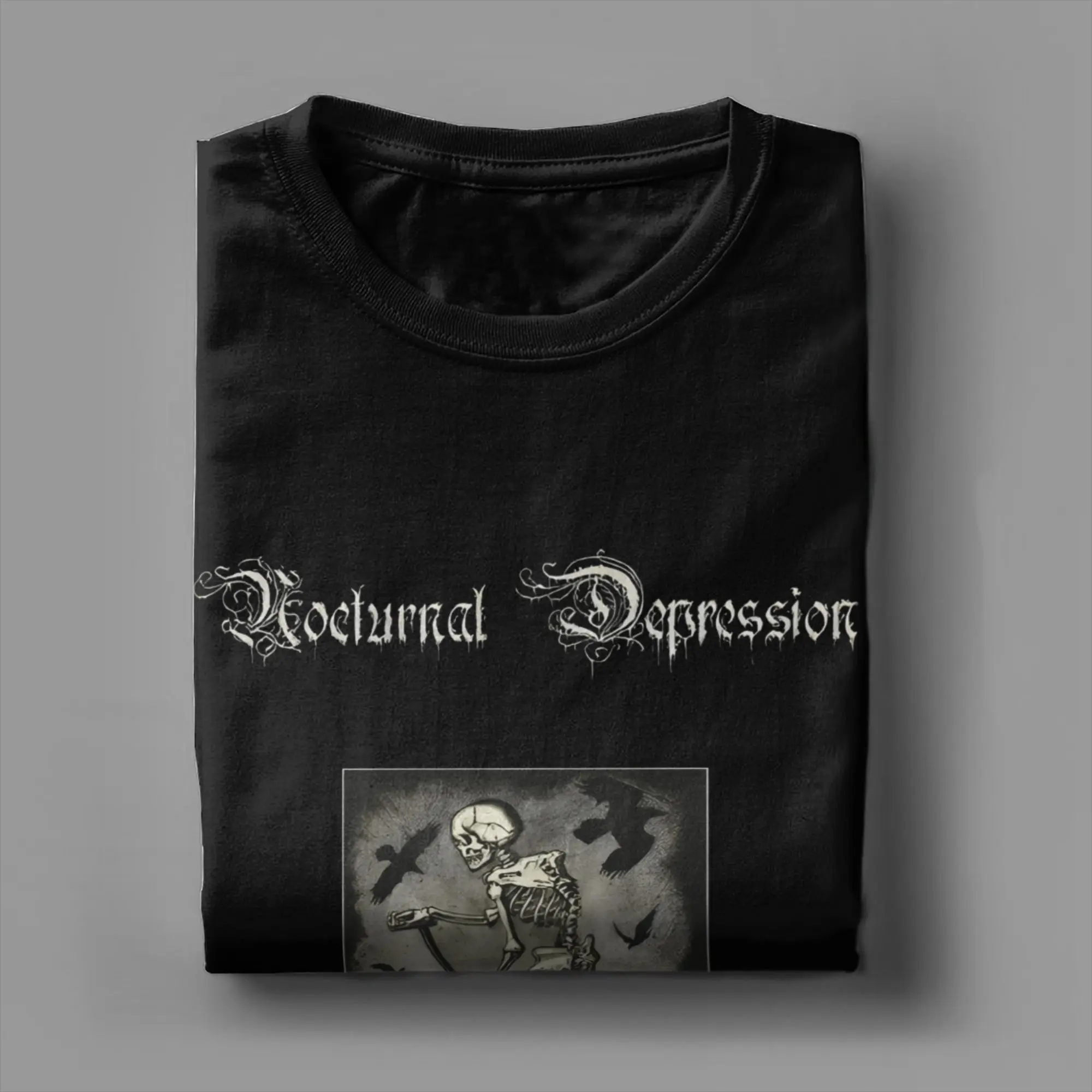 夜間うつ病バンド Tシャツメンズピュアコットン素晴らしい Tシャツラウンドカラー Tシャツ半袖トップスプラスサイズ