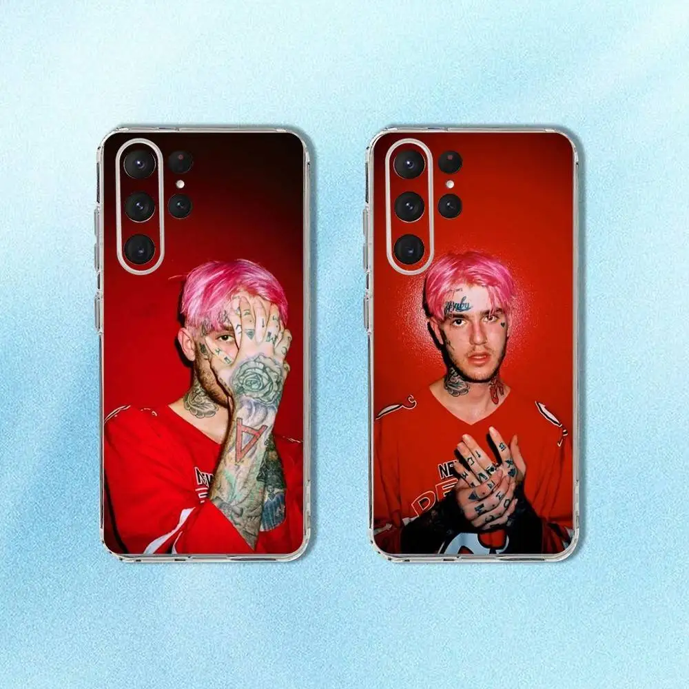 

Rapper L-Lil R-Peep Phone Case For Samsung S24,30,21,22,23,20 FE,lite,PIus,Ultra,5G,Note,9,10 Transparent Cover