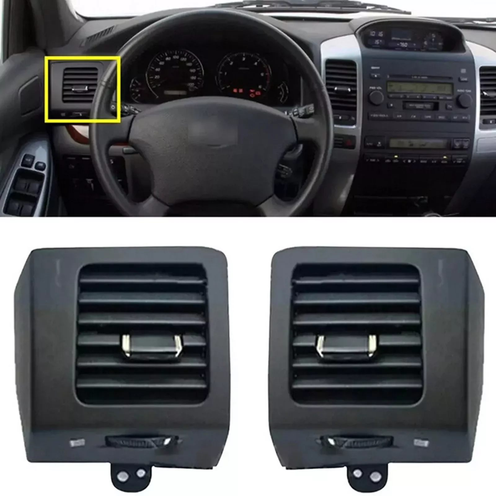 2pcs Car Air Vent Outlet A/C Air Outlet Replacement For Land Cruiser Prado 120 GX470 2003-2009 Automotive Interior Accessories