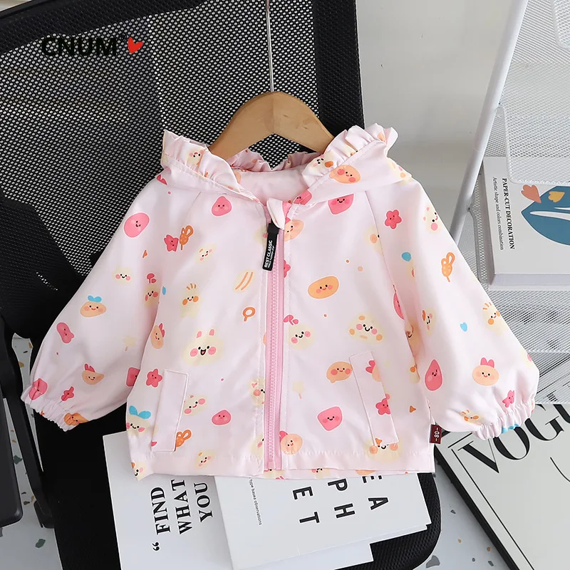 2026 Spring New Girls' Stylish Lace Hoodie Jacket, 3-Year-Old Baby Girl's Double-Layer Cardigan Coat Top