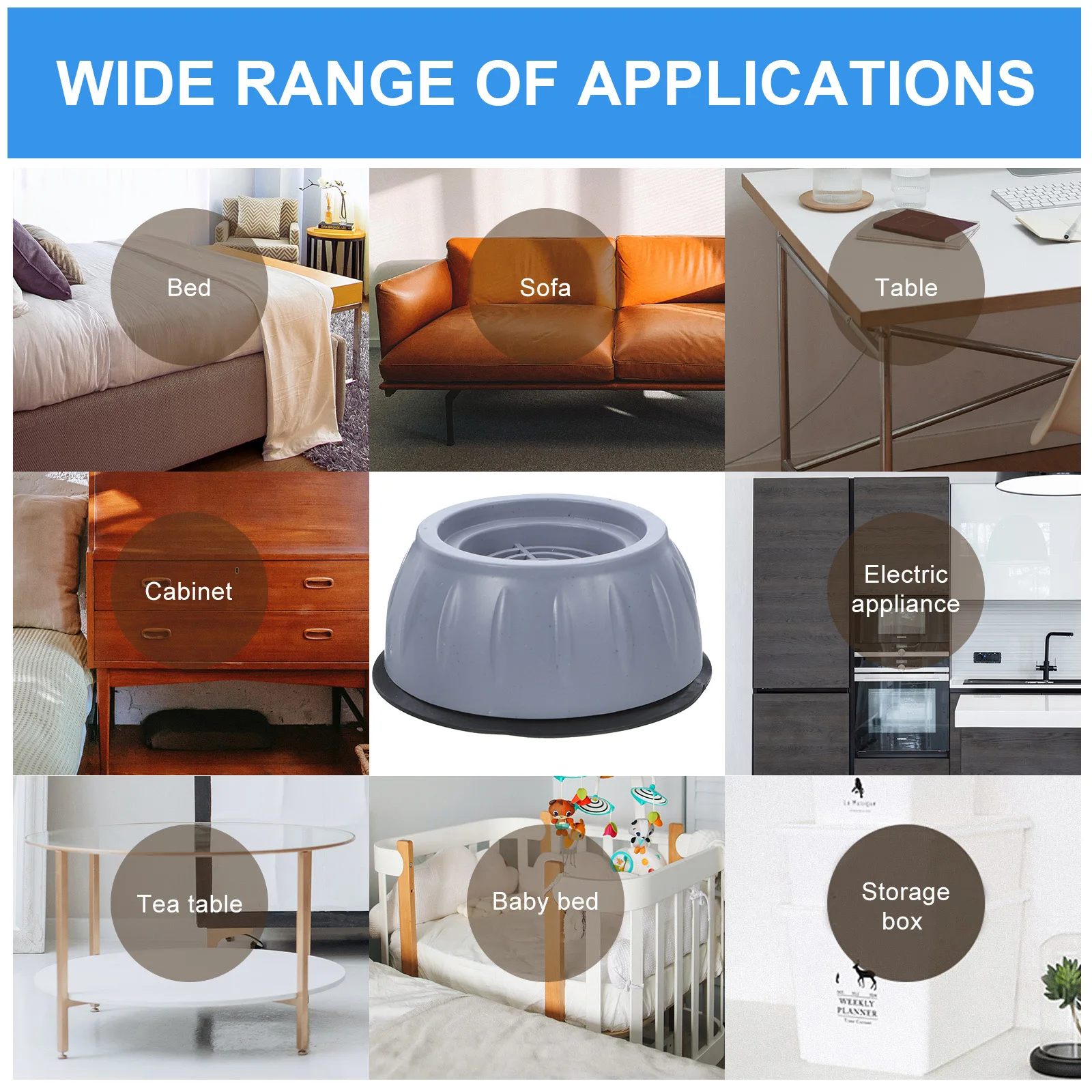 

4pcs Vibration Washing Machine Foot Pads Washer Feet Stabilizer Pads for Machine Furniture Rubber Non Slip Durable Leveling Pad