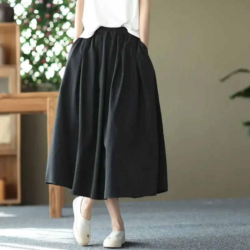 Skirts for Women Dress 2024 Long Dresses Women\'s Cute Clothes Retro Stylish Elegant Skirt Woman Modelutti Harajuku Fashion Black