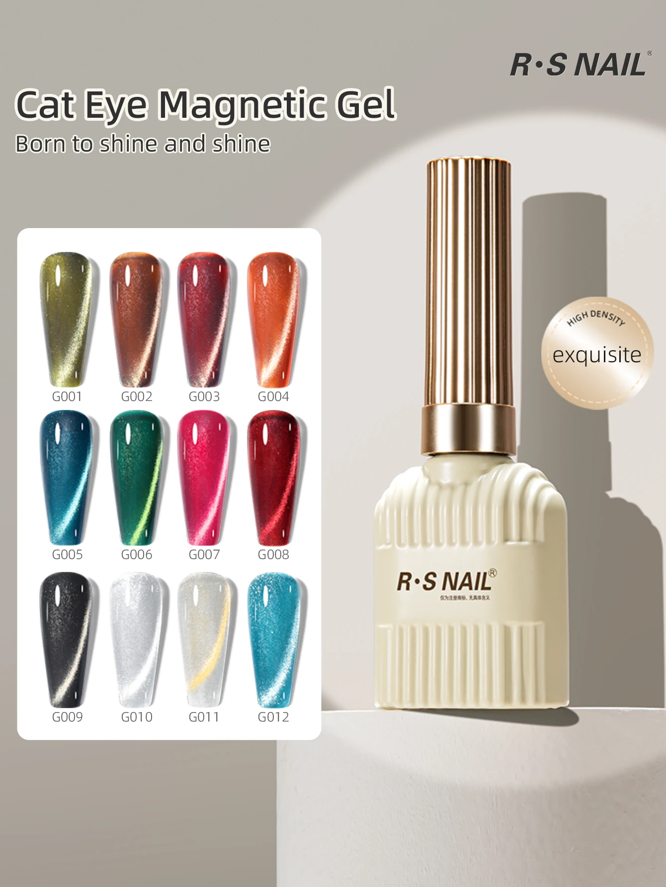 RS مسمار 10 جرام المجسم القط العين هلام مسمار البولندية عاكس بريق المغناطيسي هلام مسمار الفن شبه دائمة نقع قبالة الأشعة فوق البنفسجية مسمار الورنيش #2