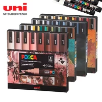 Juego de marcadores UNI de Japón, 8 Uds., POSCA Limited PC-5M, póster POP acrílico, dibujo publicitario, Graffiti, Manga, suministros de arte escolar