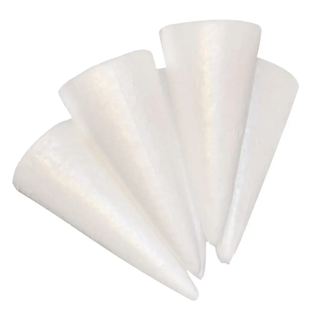 Cone Shaped Craft Foam Ornament for DIY Projects Polystyrene Modeling Material for Party and Kids Decorations