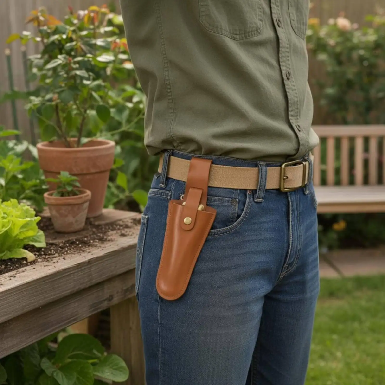 Pruning Tool Sheath Holder Leather Gardening Pouch Secure Case for Trimming and Routine Maintenance