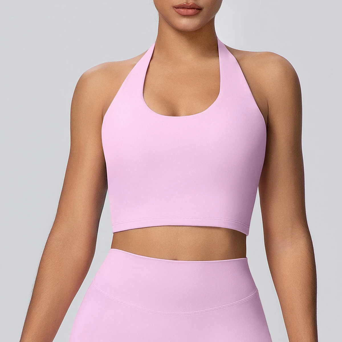 Summer Beautiful Back Hanging Neck Bra Woman Shockproof Workout Top Sports Underwear Yoga Vest with Chest Pad Sexy Women Bra