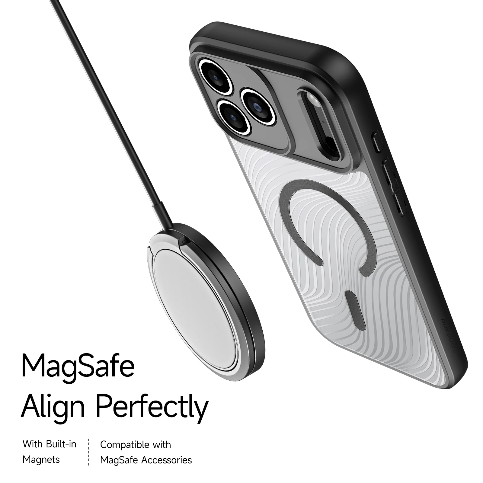 حافظة هاتف DUX DUCIS مقاومة للصدمات لهاتف iPhone 17 Pro Max وiPhone 17 Pro مع غطاء خلفي مغناطيسي بخطوط متدفقة شفافة