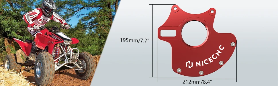 NICECNC Für Honda TRX450ER 2006-2014 Hintere Bremssattelhalterung & Rotor-Schutz Für Honda TRX450R 2004-2009 ATV Ersetzt 43211-HP1-000 – Detail 3